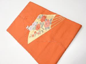 リサイクル　未使用品　扇面に草花模様織り出し名古屋帯